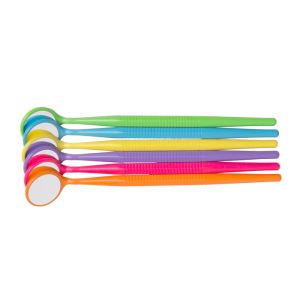 Zirc Crystal HD #5 Mouth Mirror Thin Grip Vibrant - 12 Pack