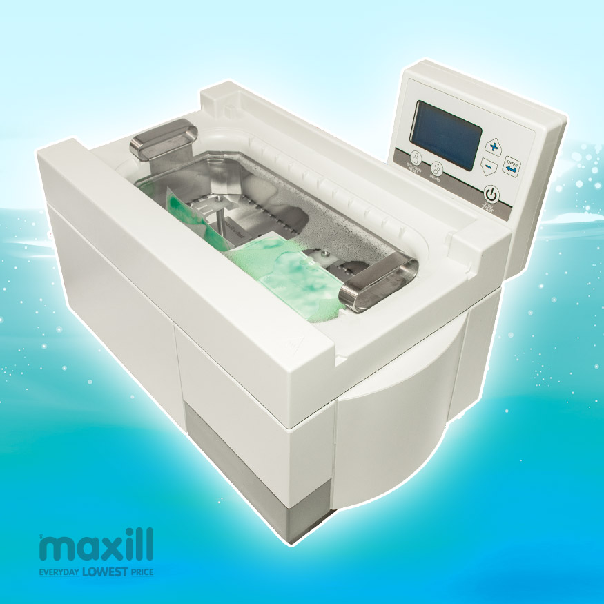 Ultrasonic bath with soil indicators in it