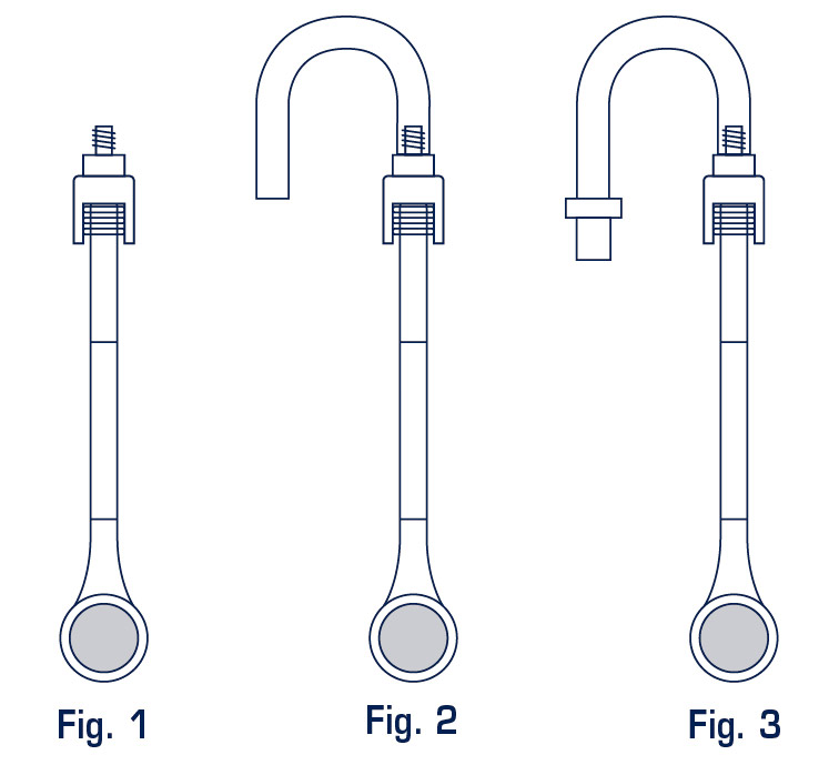 Diagrams showing mirror being connected to tubing