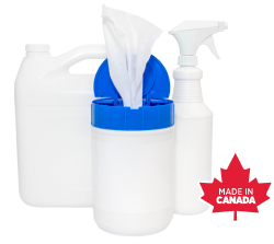 Blank disinfectants containers