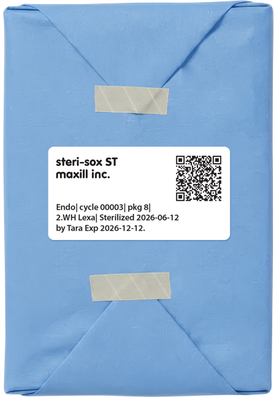 Wrapped Cassette with steri-sox ST custom label.